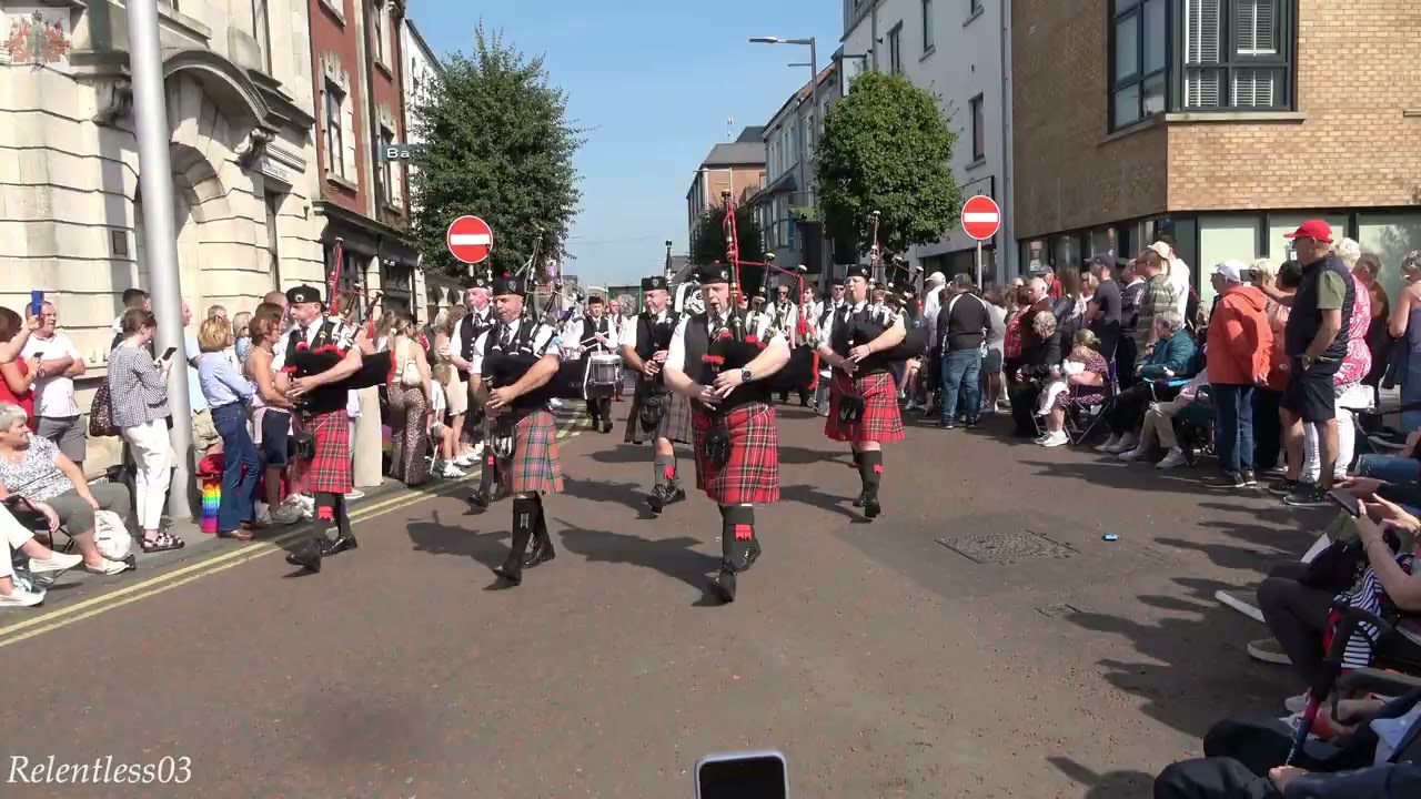 Grove Pipe Band (No.1) @ Co. Antrim Black Saturday Parade ~ Ballymena ~ 31/08/24 (4K)