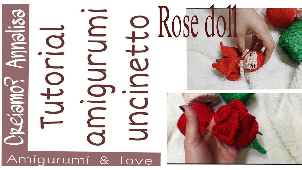 Rose doll amigurumi crochet rosa reversibile a bambola