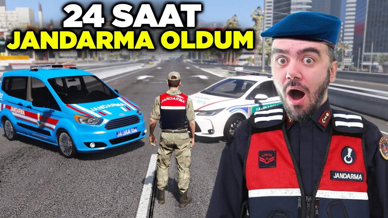 1 GÜN BOYUNCA PRO JANDARMA OLDUM - GTA 5 MODS