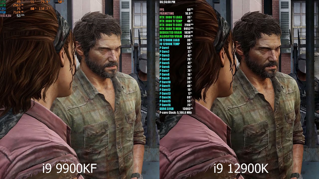 i9-9900KF vs. i9-12900K AVX-512 | RPCS3 | The Last of Us (Gaming Tested 2K)