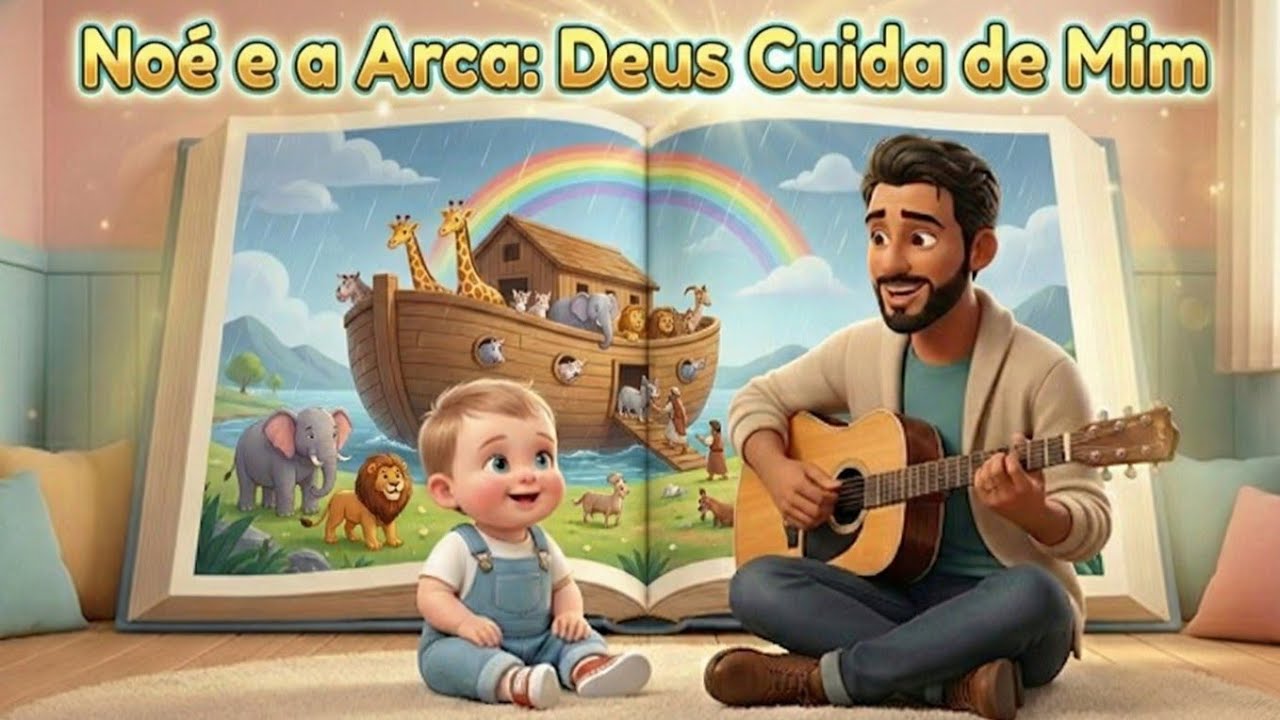 🎵NOÉ E A ARCA: DEUS CUIDA DE MIM ⛈️🌈 | Canção Bíblica Infantil | MylittleHenry e os Amiguinhos da Fé
