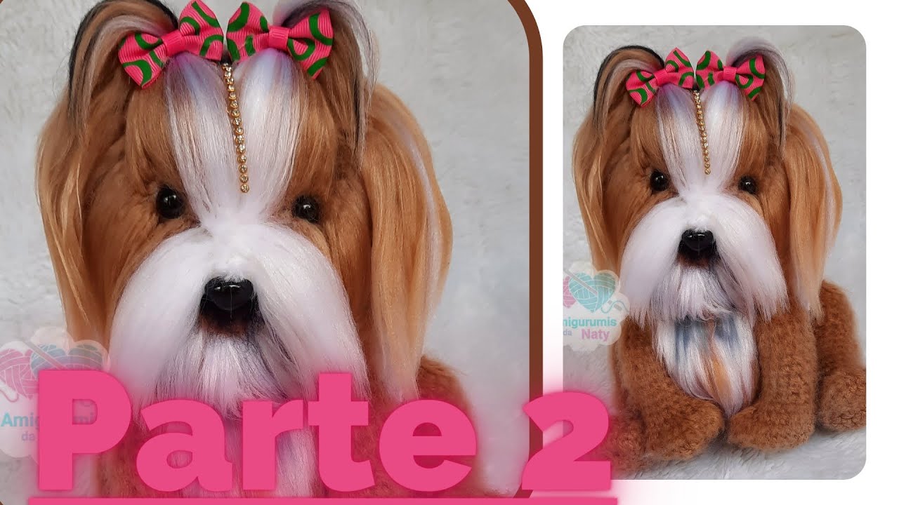Shih-tzu amigurumi. Dar brilho e acabamentos. (Parte 2)