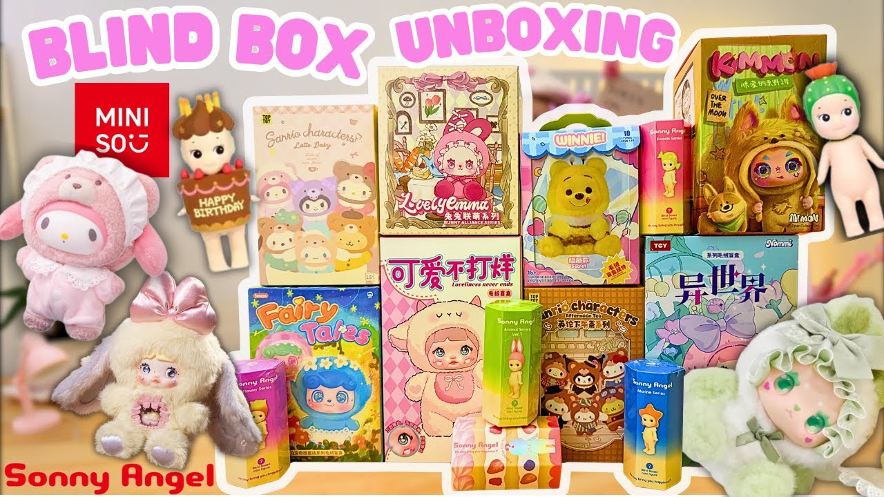 Unboxing RANDOM Sanrio Miniso, NOMMI, Sonny Angel, Top Toy BLIND BOXES, RELAXING ASMR NOT POP MART