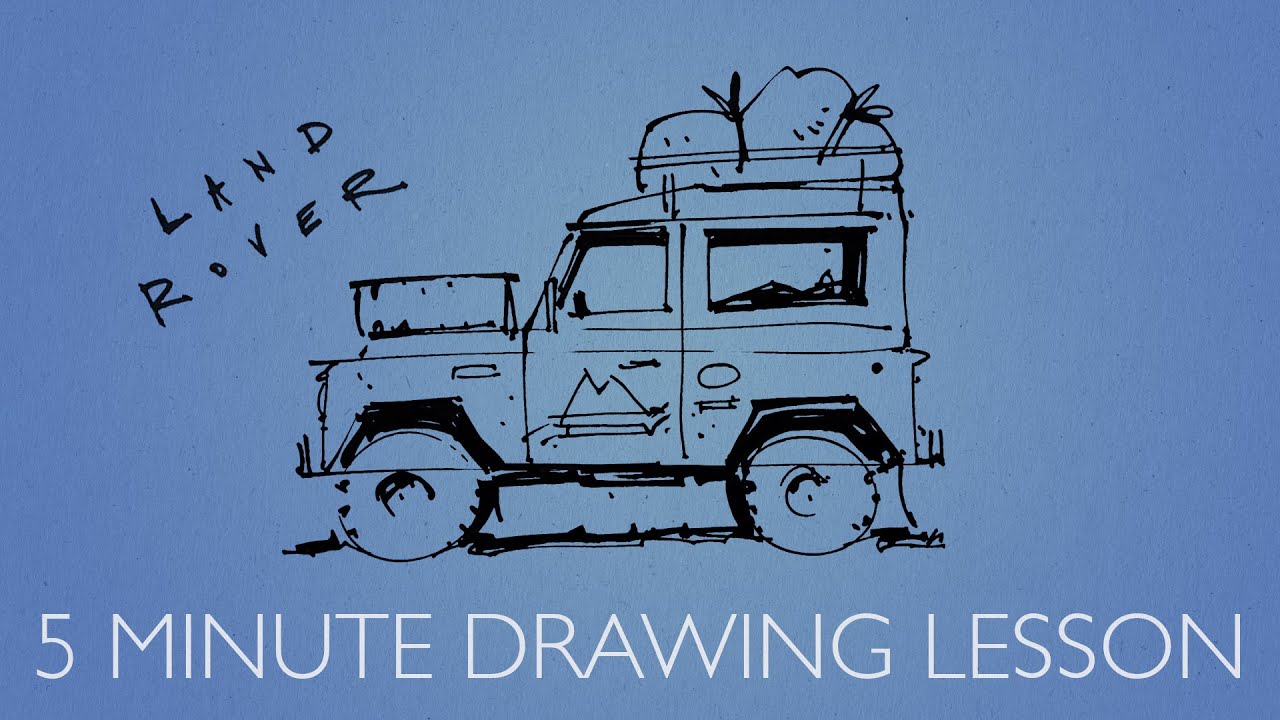 5 Minute Drawing Lesson - How to draw a Land Rover