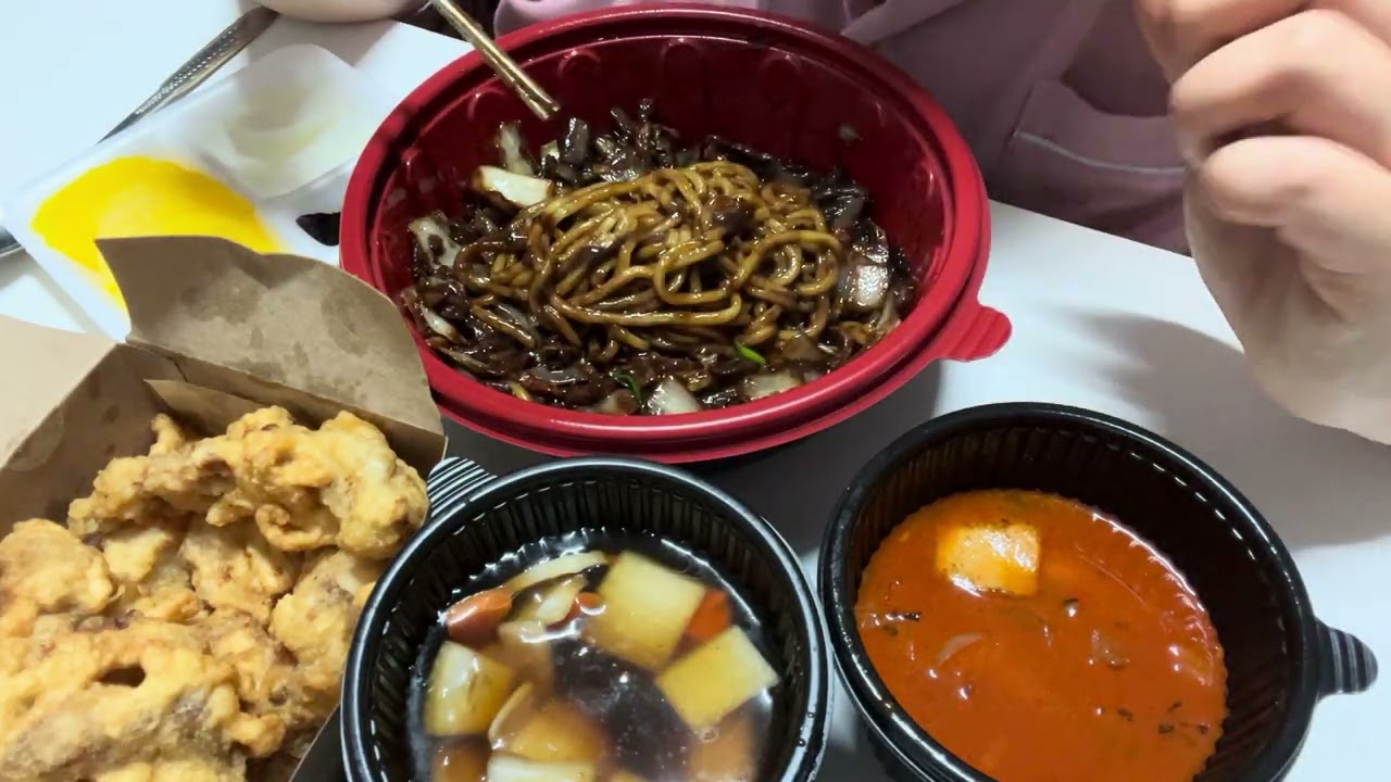 간짜장, 탕수육 먹방(근데 짬뽕국물이 최고였던 날)