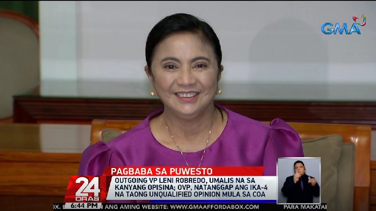 Outgoing VP Leni Robredo, umalis na sa kanyang opisina | 24 Oras