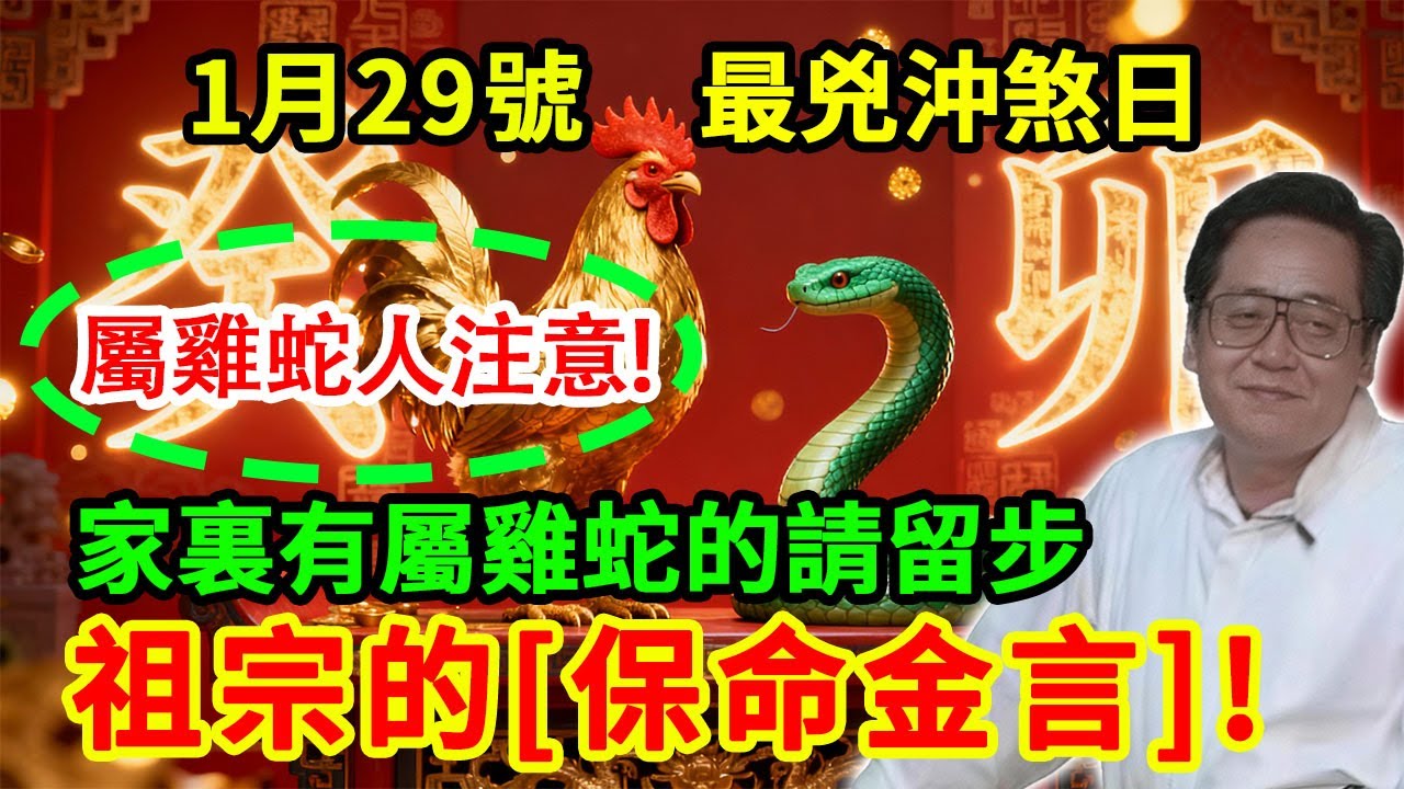1月29日，臘月十一「癸卯日」！家裏有屬雞、蛇的請留步，老祖宗留下一句「保命金言」！#2026年運勢 #1月28日 #臘月初十 #除日 #民俗禁忌 #穿衣風水 #五行穿衣 #接好運 #財運