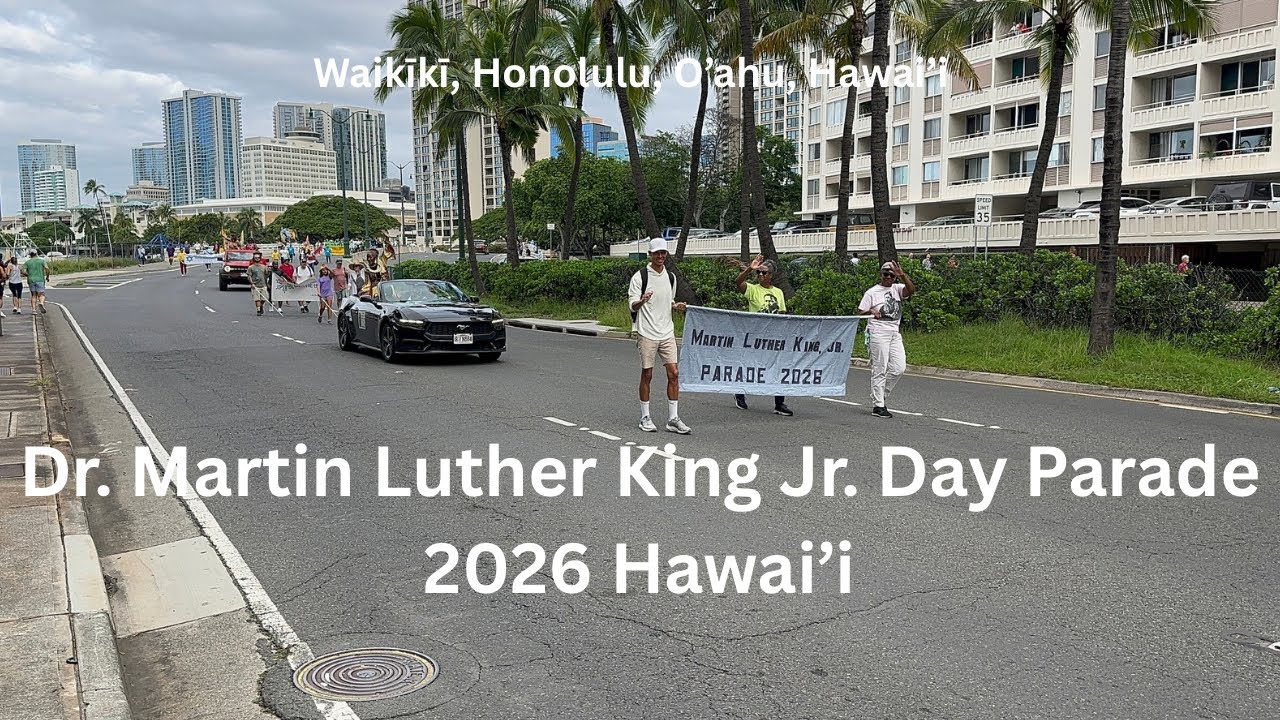 4K Dr. Martin Luther King Jr. Day Parade 2026 Hawaii in Waikiki, Honolulu, Oahu, Hawaii