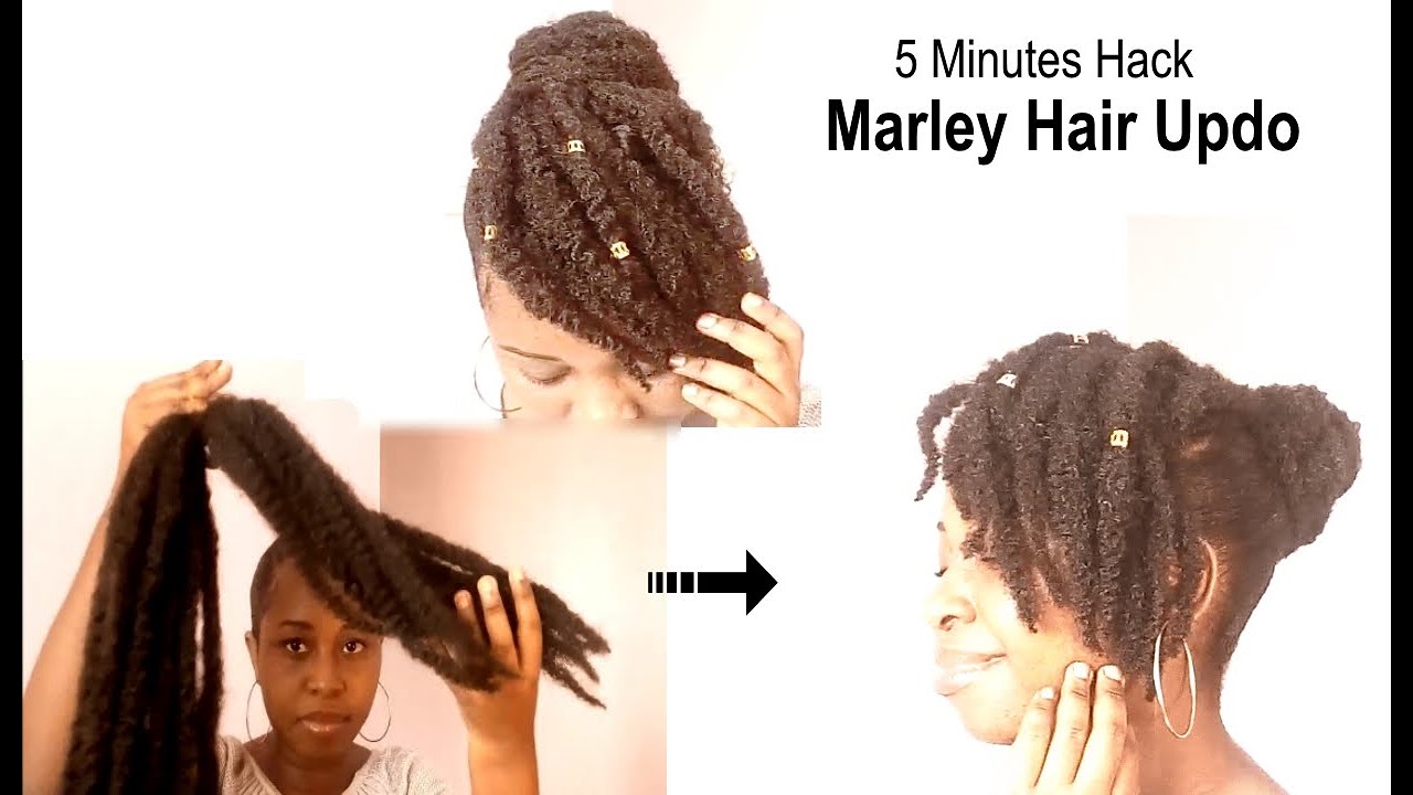 5 Minutes Marley Hair Updo | Short Natural Hairstyle