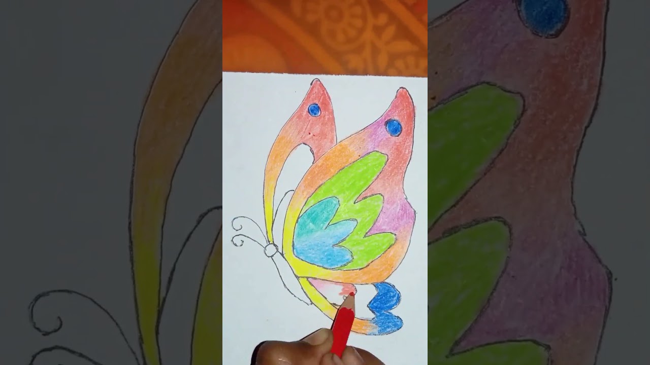 Beautiful butterfly drawing | drawing with colour pencil | #shorts #drawing