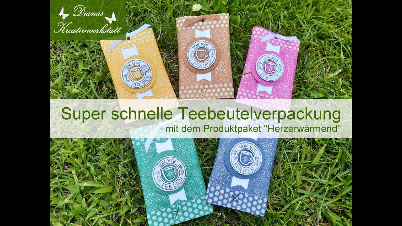 Teebeutelverpackung super schnell mit Stampin'Up Produkten InColor 2020-2022 + Set Herzerwärmend