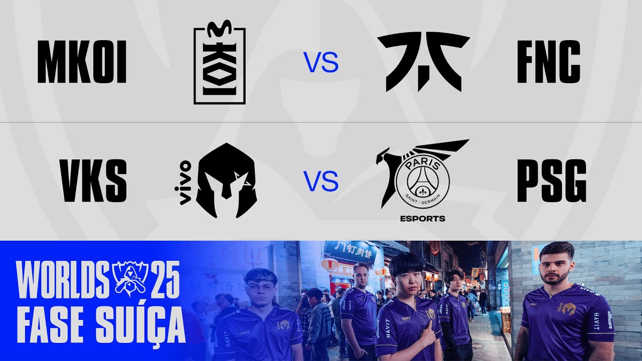 MKOI x FNC | VKS x PSG | MD3 | WORLDS 2025 | Fase Su&iacute;&ccedil;a | Dia 5