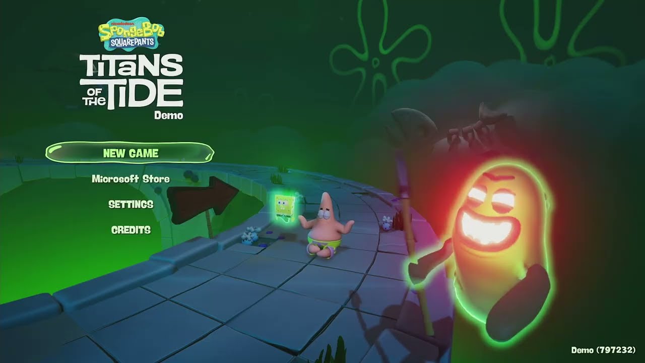 SpongeBob SquarePants: Titans of the Tide - Title Screen & Main Menu with Music (Demo) #spongebob