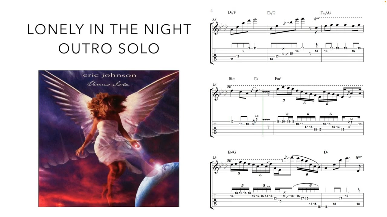 Lonely In The Night (Eric Johnson) - SECOND solo transcription