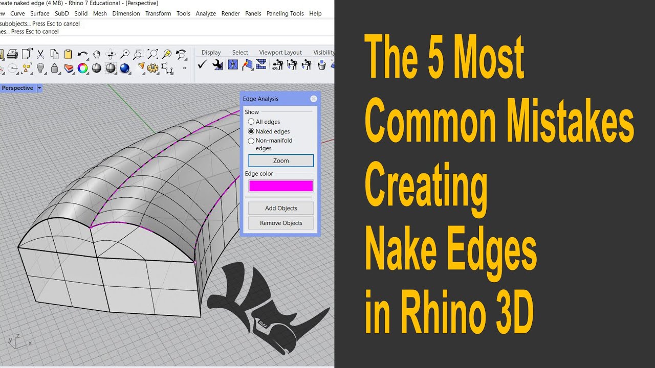 5 ошибок при получении открытых краёв в 3D-модели Rhino и как их исправить #326
