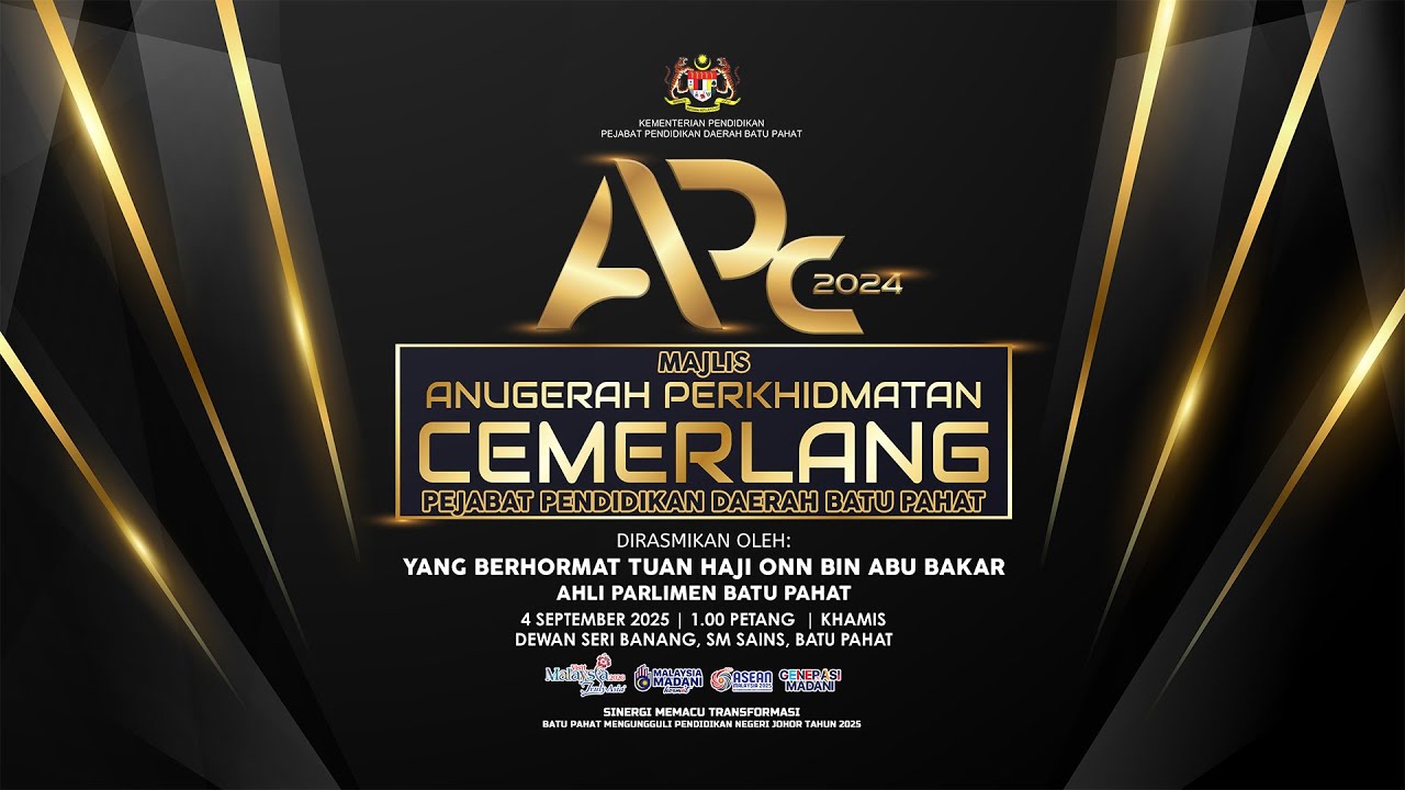 MAJLIS ANUGERAH PERKHIDMATAN CEMERLANG PEJABAT PENDIDIKAN DAERAH BATU PAHAT 2024