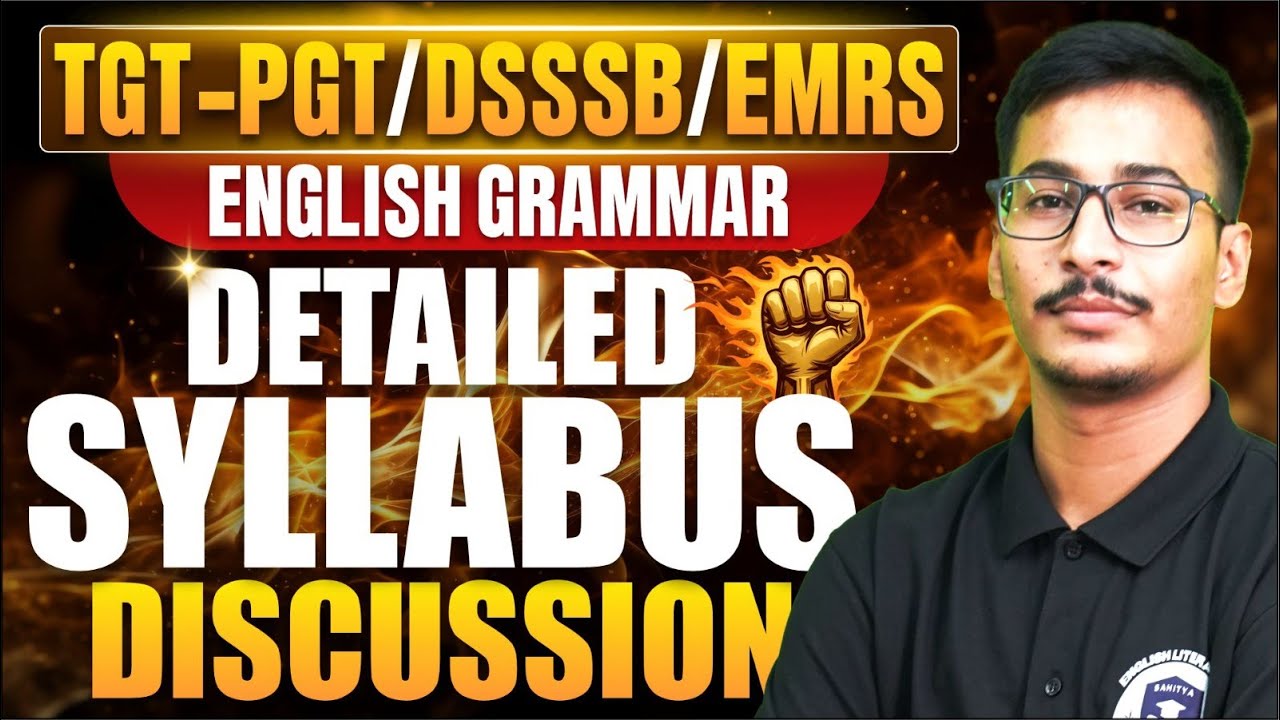TGT PGT DSSSB EMRS English Grammar Syllabus 2026 | Complete Detailed Discussion