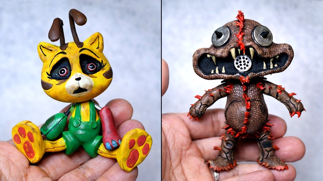 Создание скульптур Poppy Playtime 5 - эксперимент с кошкой-пчелой и эксперимент с безымянной плюш...