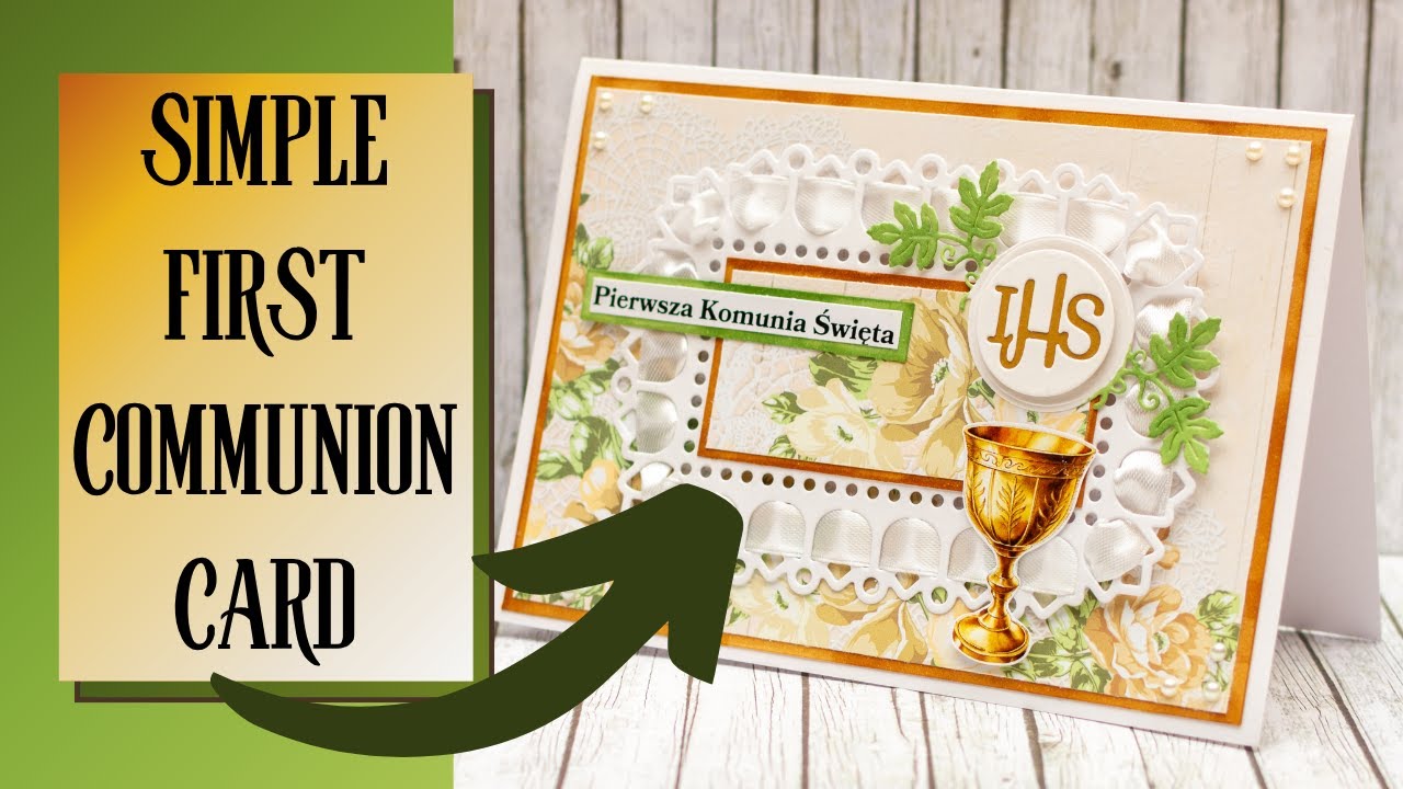 SUPER QUICK First Holy Communion Card with RIBBON THREADING Tutorial