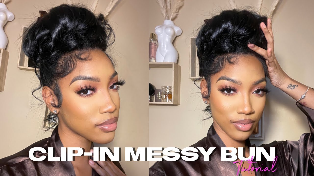 HOW TO: HIGH MESSY BUN W/ CLIP-IN EXTENSIONS | KEE'ANAAMARI