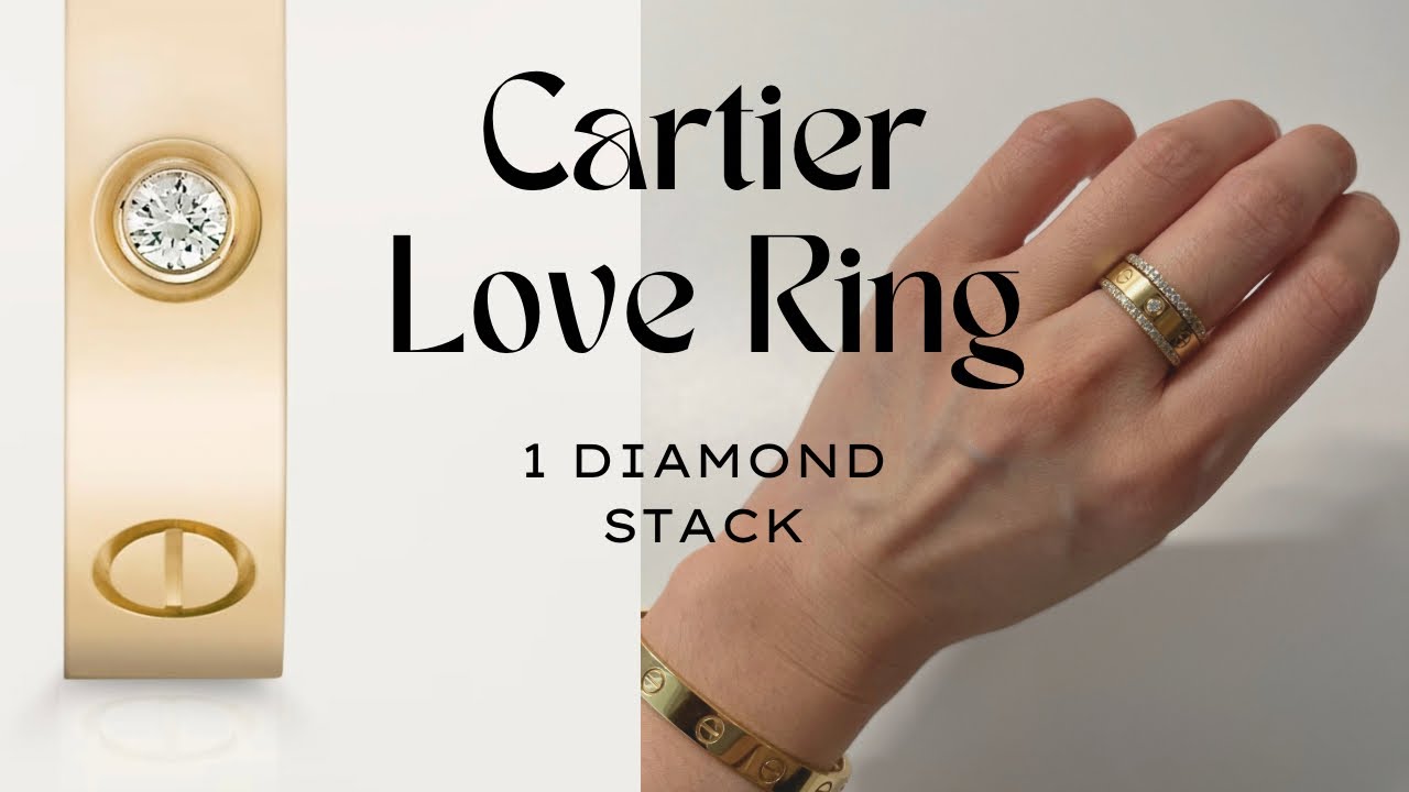 Cartier LOVE Ring I 1 Diamond I Cartier LOVE Ring Stack I Yellow Gold #cartierlovering #cartierlove