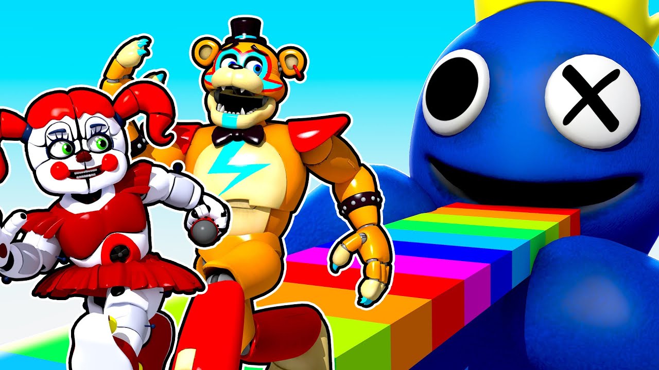 Escaping the RAINBOW FRIENDS OBBY with Circus Baby and Glamrock Freddy
