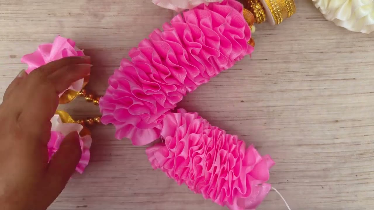 Amazing Handcraft 🤩🔥||Ribbon garland||Ribbon craft||HowTo Make Ribbon Garland||SUJATA DAS