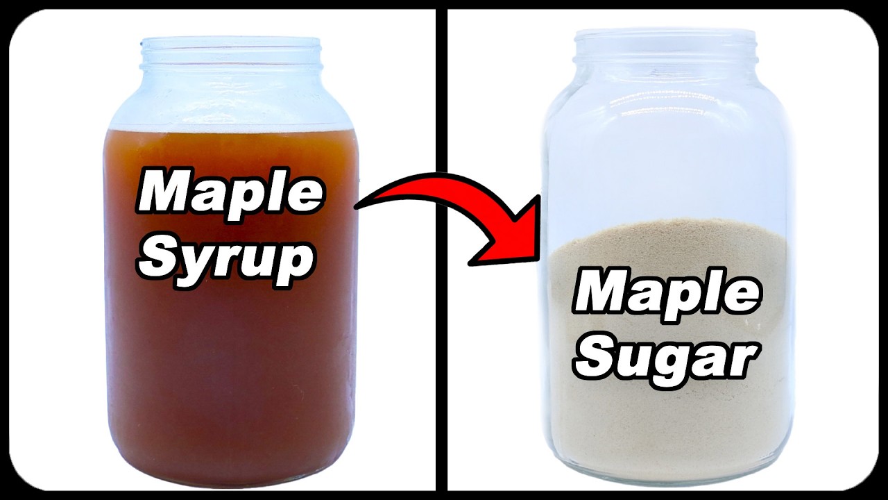 Making Pure Maple Sugar from Homemade Maple Syrup - West Coast Big Leaf Maple Syrup Sugar.