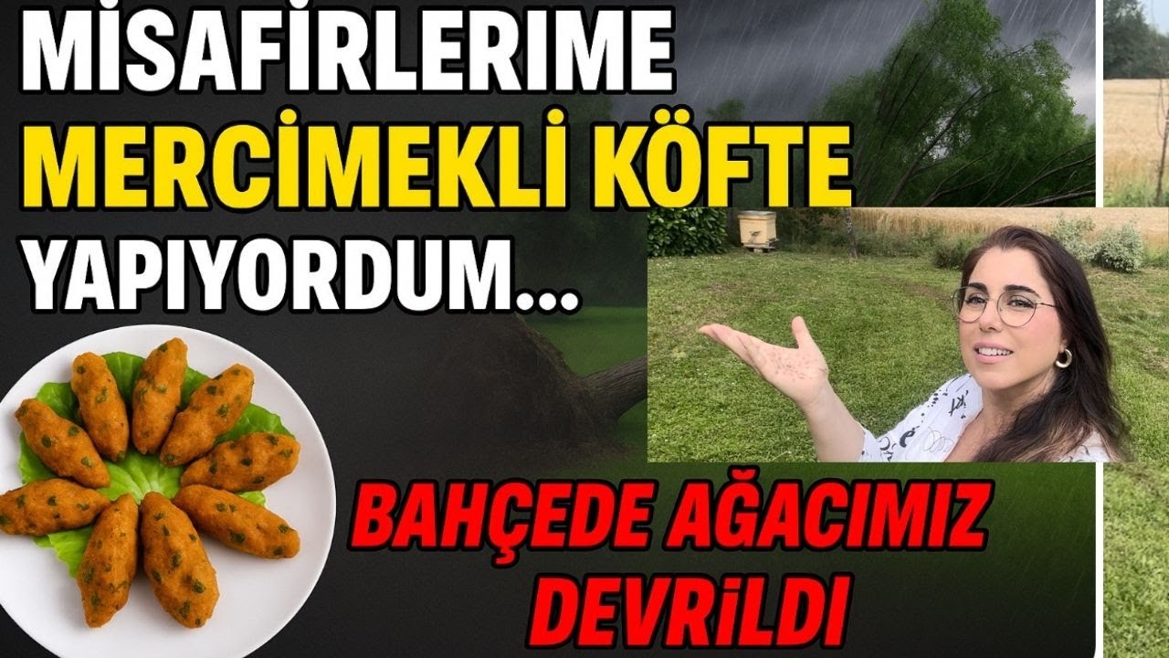 ÇOK KORKTUK 😳! MİSAFİRLERİME MERCİMEK KÖFTESİ YAPARKEN,BAHÇEMDEKİ AĞAÇ DEVRİLDİ