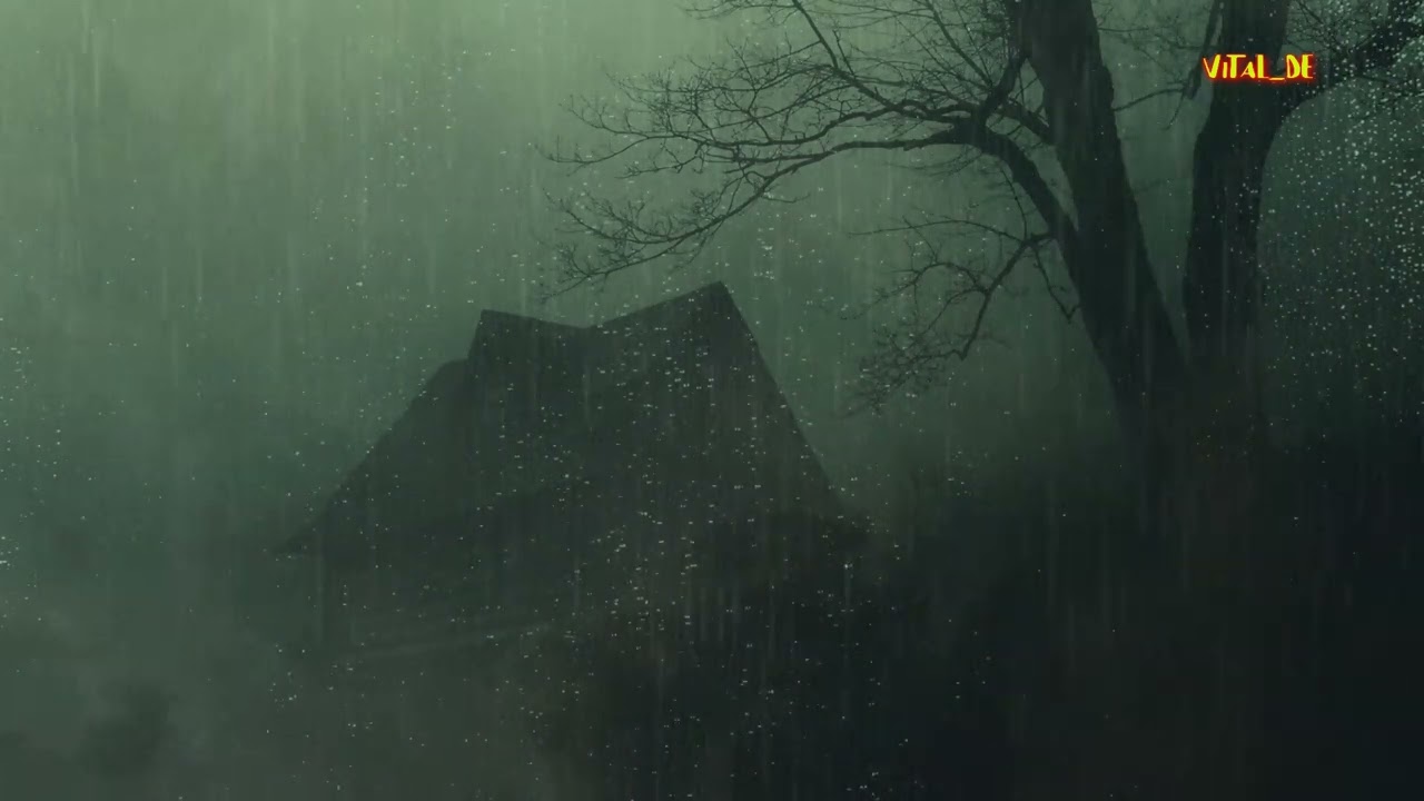 Дождь, Шум Дождя с Молнией и Громом.