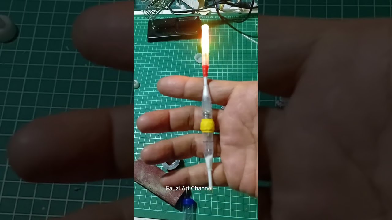 TUTORIAL plampung pancing LED,  dari botol tester lem tube PCR 0,5mm, cotton buds, kabel jumper.