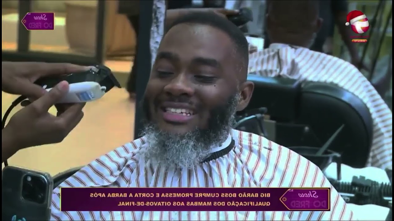 HOMEM DE PALAVRA | Fred Jossias corta barba do Emerson Miranda em directo.