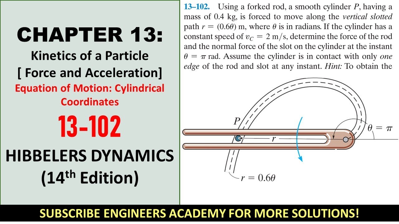 13-102 | Kinetics of a Particle | Chapter 13: Cylindrical Coordinates |  Engineers Academy