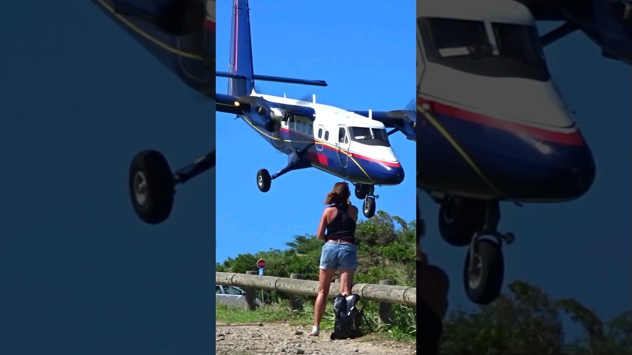 Rzuć wyzwanie lotnisku St Barts, wykonując niesamowite lądowanie DHC-6 Twin Otter #planespotting