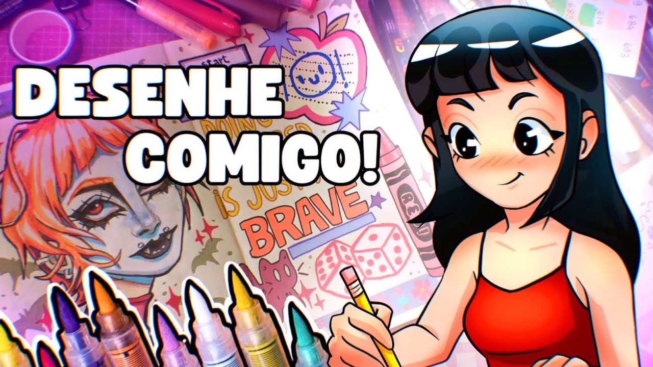 PINTANDO COM CANETAS ACRÍLICAS!? | desenhe comigo ✨