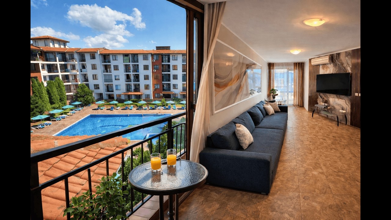 APARTAMENT Z 2 SYPIALNIAMI I WIDOKIEM NA BASEN W KOMPLEKSIE APOLLON NESSEBAR