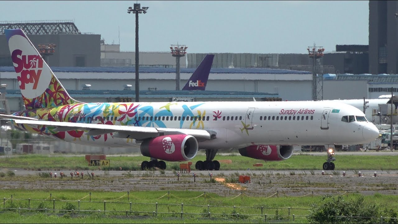Sunday Airlines Boeing 757-200 UP-B5704 Takeoff from NRT 16R