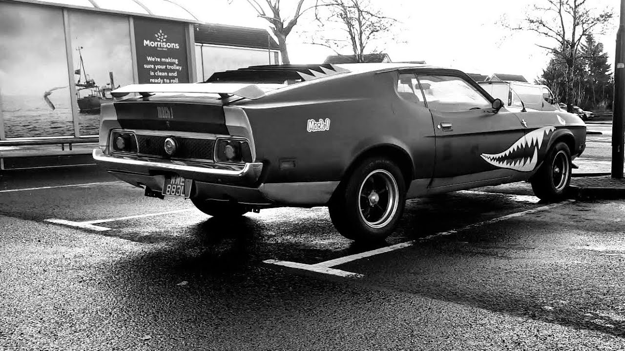 Daimler parked ,drive in mach1 sunny day spring time 