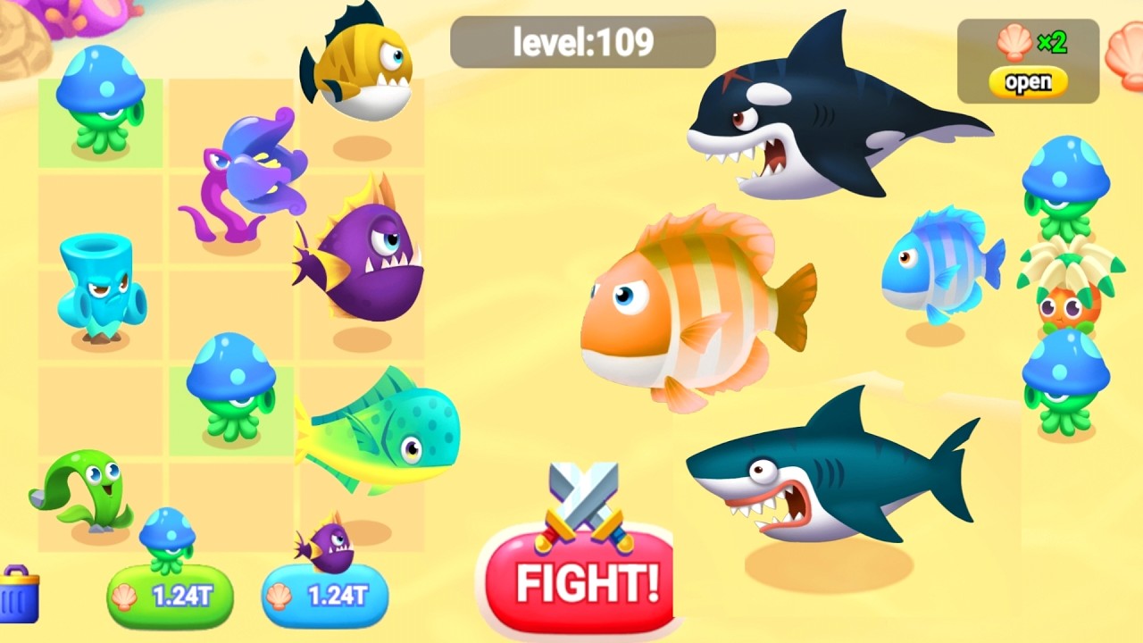 Merge Fish vs Plants - Sea Monsters Vs Plants, Fish Merge Battle 3D