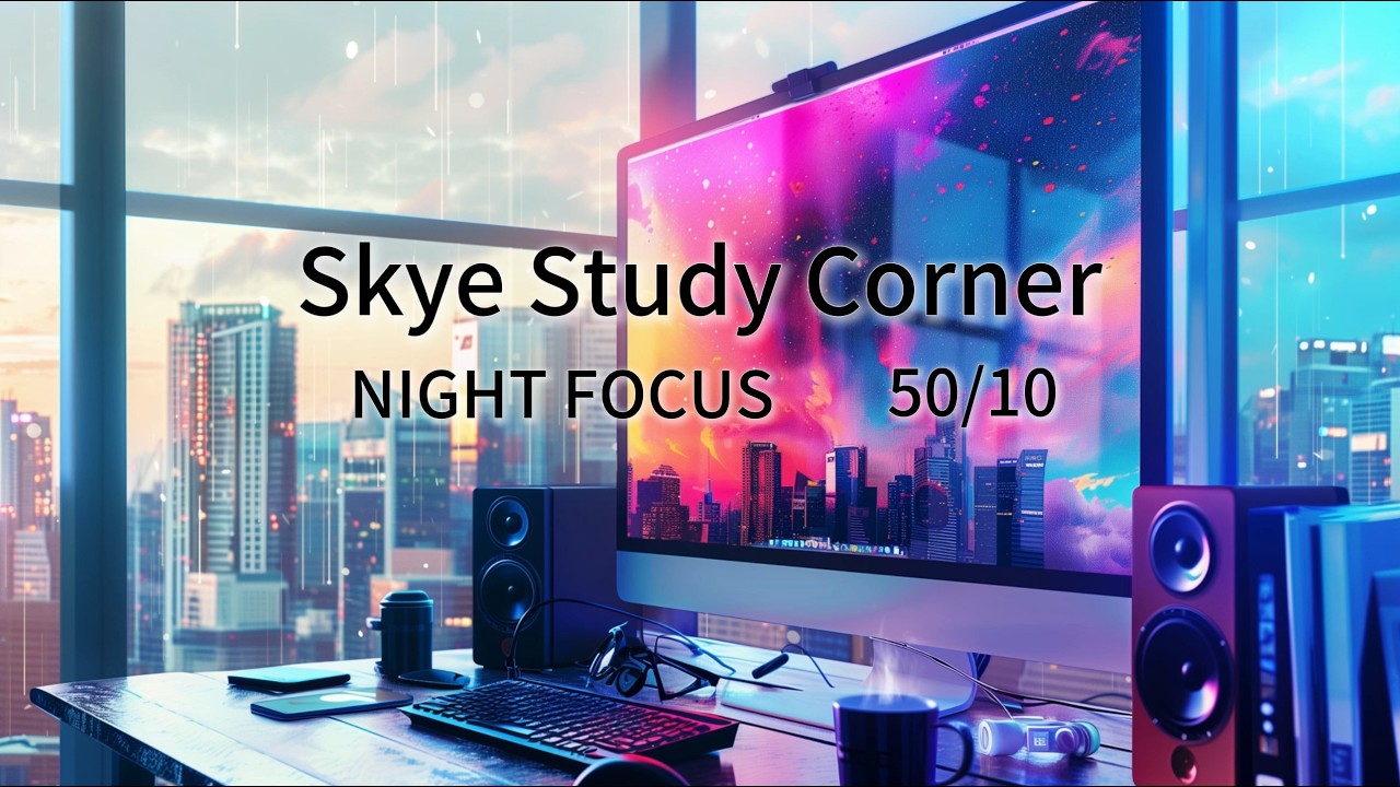 Night Focus Series🚀 8 Hours🚀 | Pomodoro 50/10 | Rain Ambience | With Countdown