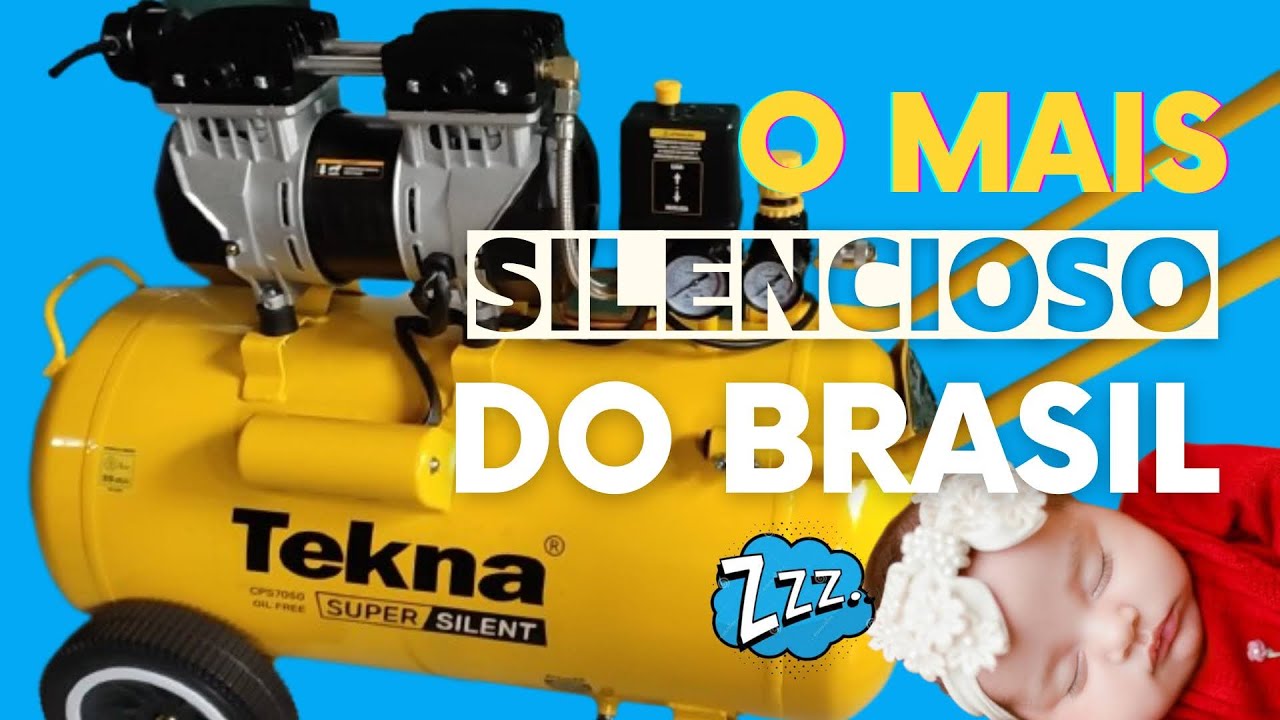 🔴 COMPRESSOR TEKNA 'SUPER SILENT' 50 LITROS - APENAS 59 DECIBÉIS!!