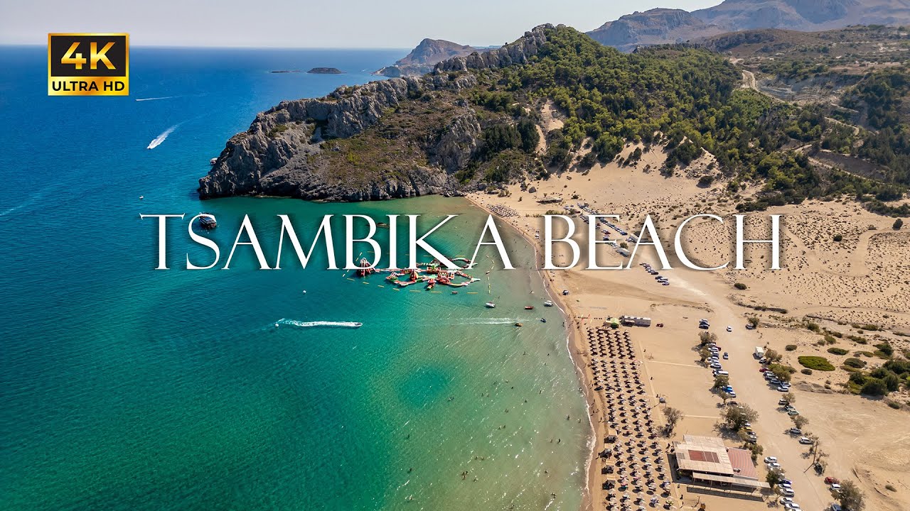 Tsambika Beach, Rhodes 🇬🇷 - 4K Drone Footage