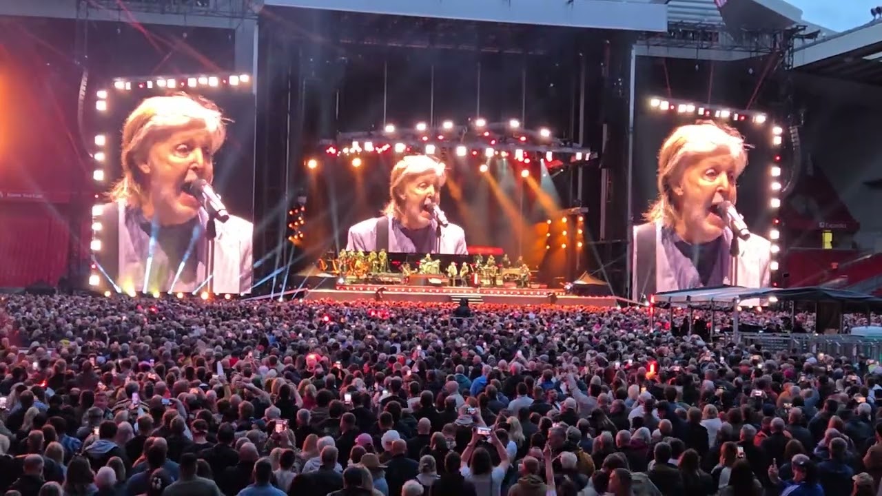 Paul McCartney joins Bruce Springsteen on stage in Liverpool