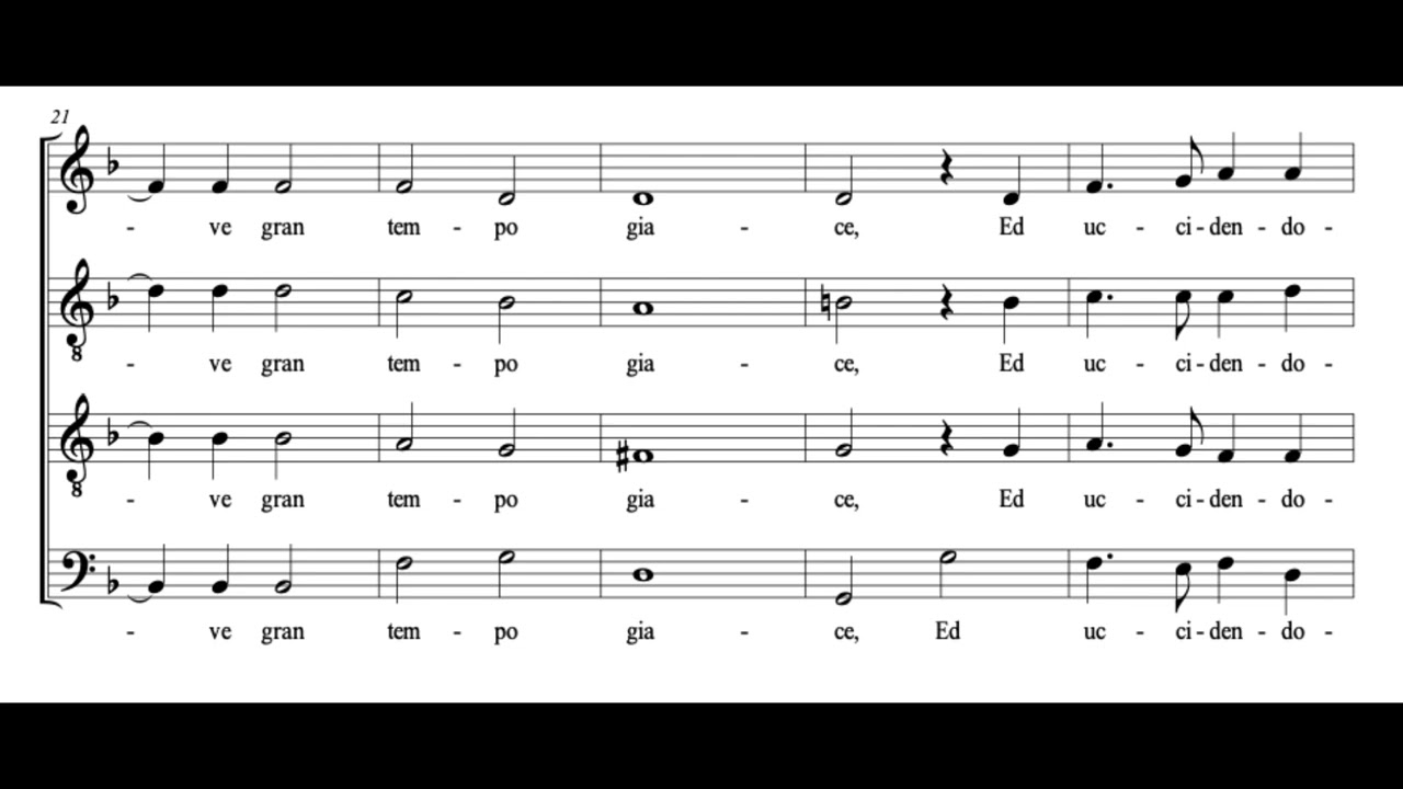 Morir non può 'l mio core (M. Casulana) Score Animation