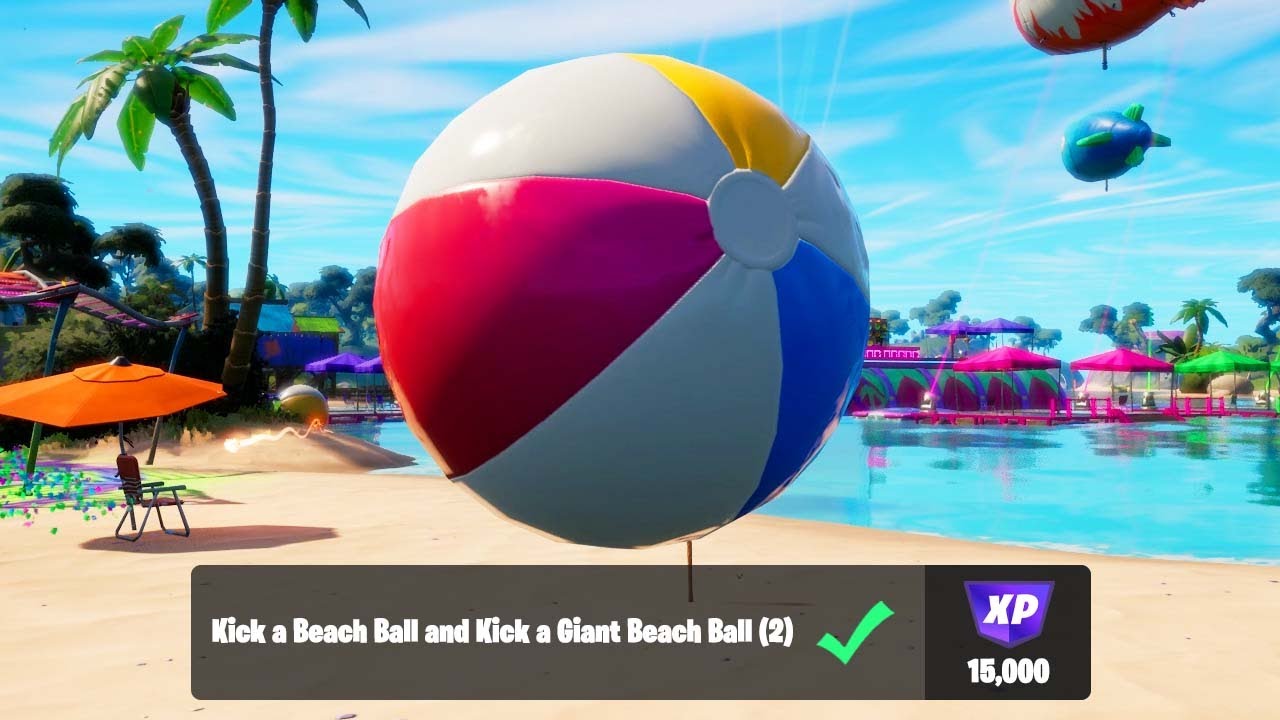 Kick a Beach Ball and Kick a Giant Beach Ball Location - Fortnite No Sweat Summer