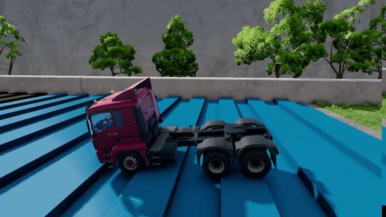 man tgs vs speed bumps #beamngdrive