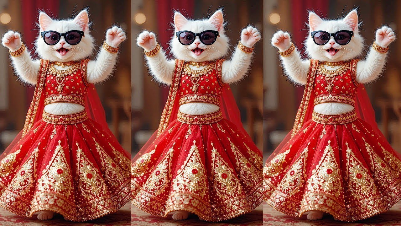 बिल्ली डांस  Cutest Cat videos funny dance🤣💃#funny #dancingcat #cat #meow #kittendance #trending #ai