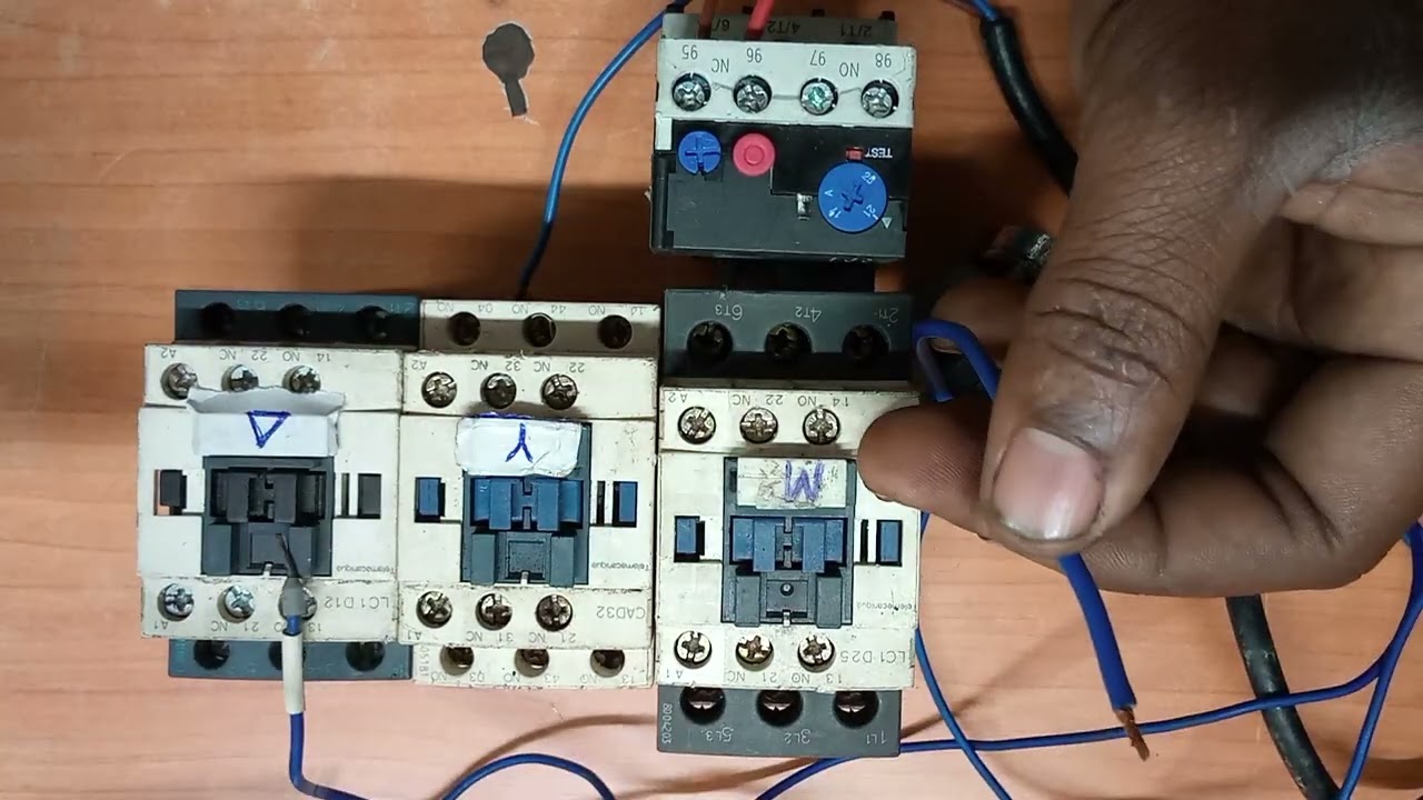 MANUALLY STAR DELTA WITHOUT TIMER RELAY #wiringdiagram #singlephase #umeme #millardayoupdates