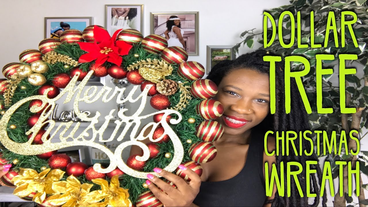 DIY Holiday Christmas Wreath from Dollar tree! under $20