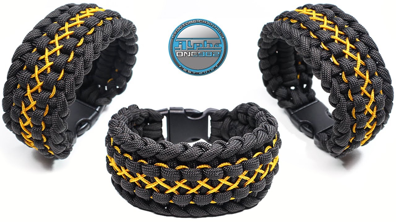 How to Make a Paracord Bracelet Cancer Stitched with Micro cord Paracord Knot Tutorial